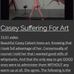 Casey Suffering For Art